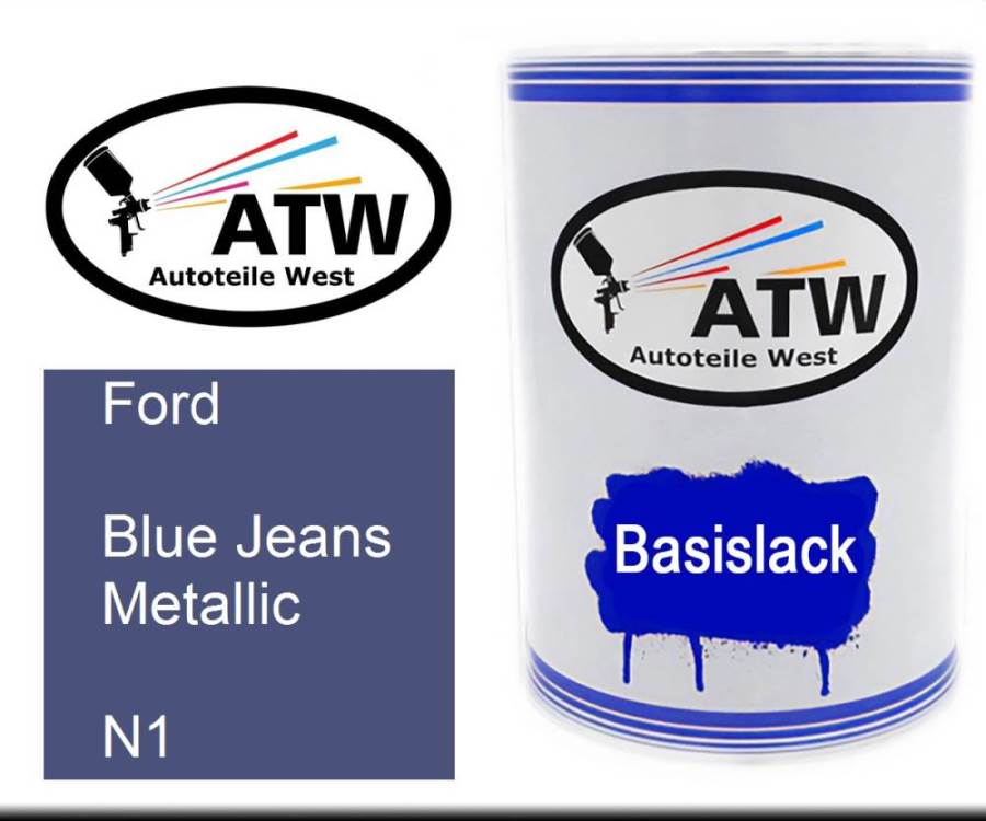 Ford, Blue Jeans Metallic, N1: 500ml Lackdose, von ATW Autoteile West.